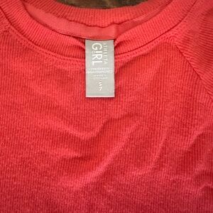 Athleta Girl coral Ribbed Top Size 7